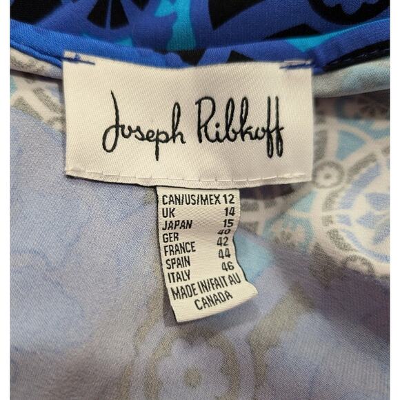 Joseph Ribkoff Tunic Top Blue Floral Print Shirt Misses Size 12 - Picture 6 of 7